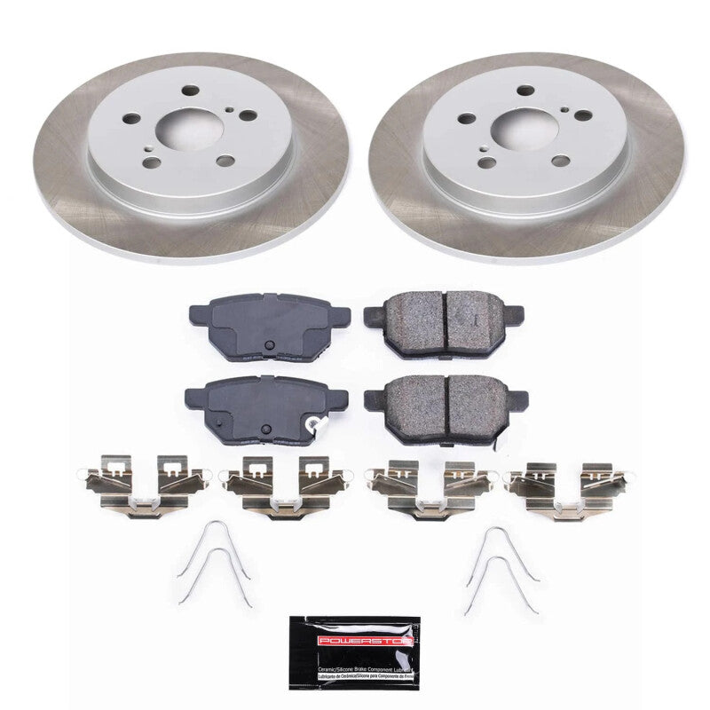 Power Stop 12-15 Toyota Prius Plug-In Rear Semi-Coated Rotor Kit-Brake Kits - Performance Blank-Grocery Getter Performance