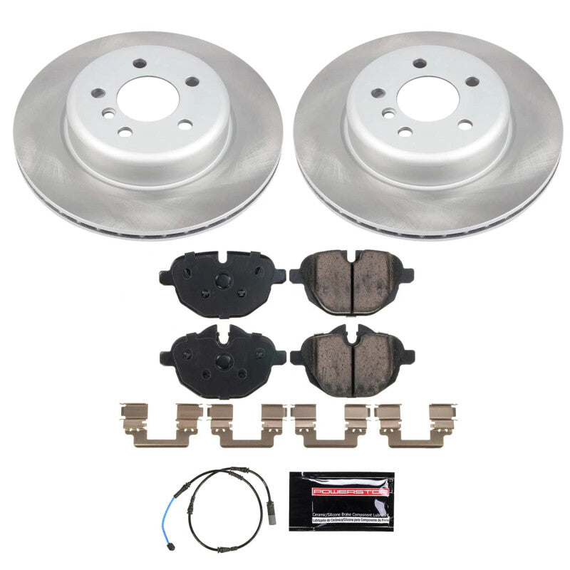 Power Stop 12-16 BMW ActiveHybrid 5 Rear Semi-Coated Rotor Kit-Brake Kits - Performance Blank-Grocery Getter Performance