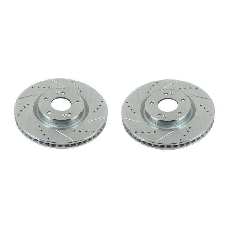 Power Stop 12-17 Hyundai Azera Front Evolution Drilled & Slotted Rotors - Pair-Brake Rotors - Slot & Drilled-Grocery Getter Performance