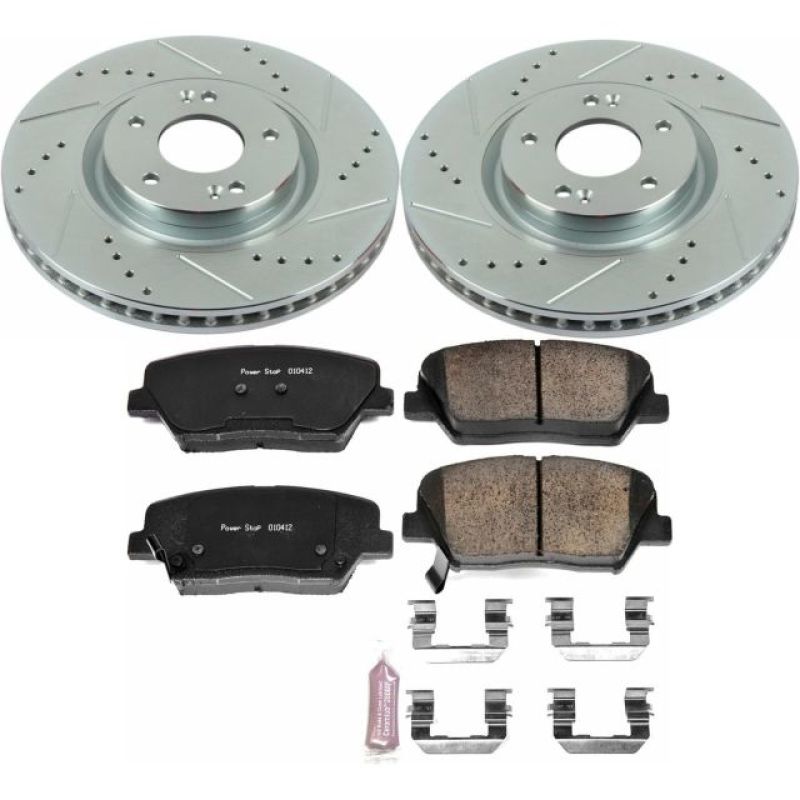 Power Stop 12-17 Hyundai Azera Front Z23 Evolution Sport Brake Kit-Brake Kits - Performance D&S-Grocery Getter Performance