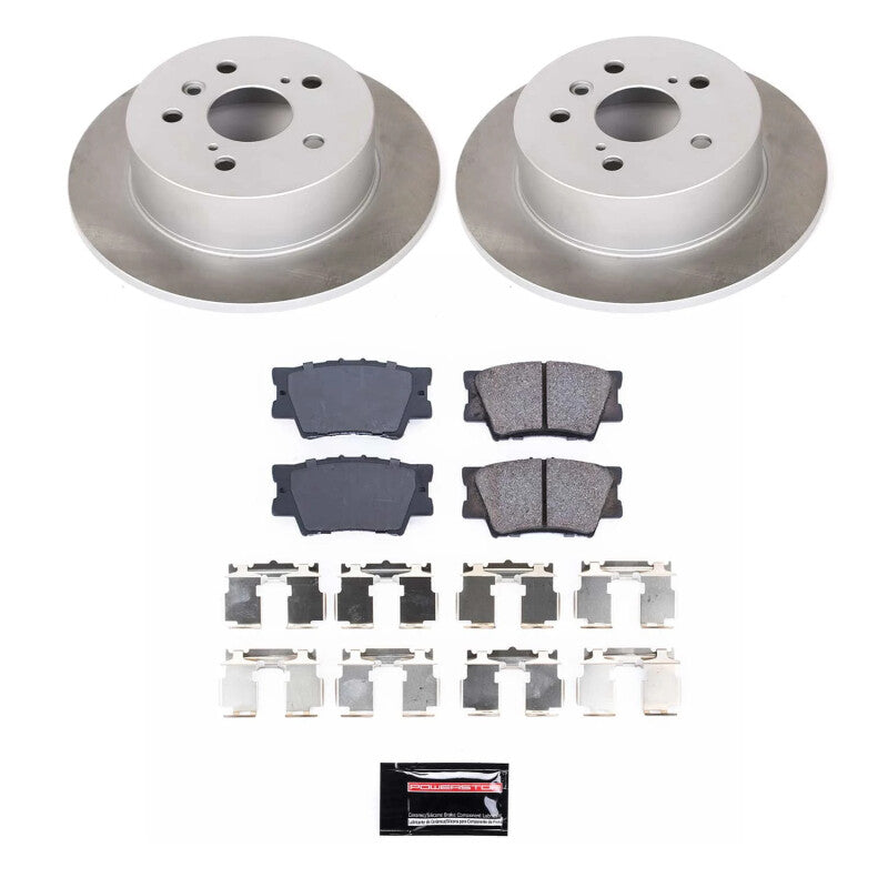 Power Stop 12-17 Toyota Camry Rear Semi-Coated Rotor Kit-Brake Kits - Performance Blank-Grocery Getter Performance