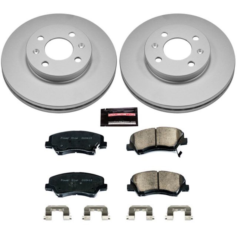 Power Stop 12-18 Hyundai Accent Front Z17 Evolution Geomet Coated Brake Kit-Brake Kits - Performance Blank-Grocery Getter Performance