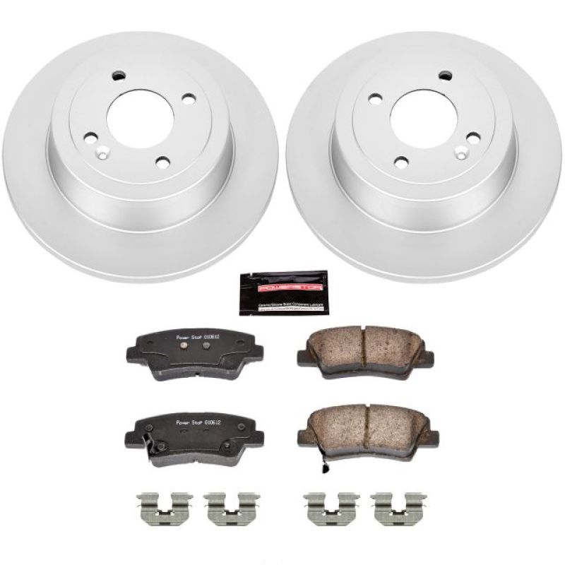 Power Stop 12-18 Hyundai Accent Rear Z17 Evolution Geomet Coated Brake Kit-Brake Kits - Performance Blank-Grocery Getter Performance