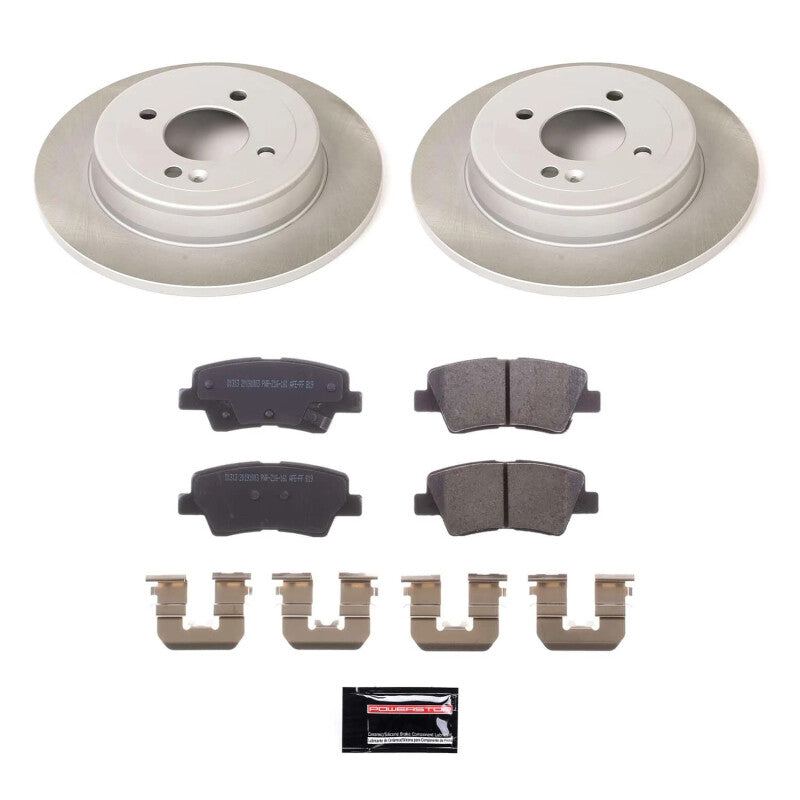 Power Stop 12-18 Kia Rio Rear Semi-Coated Rotor Kit-Brake Kits - Performance Blank-Grocery Getter Performance