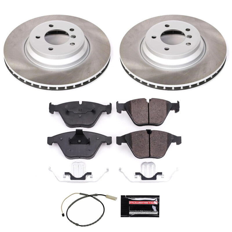 Power Stop 13-15 BMW X1 Front Semi-Coated Rotor Kit-Brake Kits - Performance Blank-Grocery Getter Performance