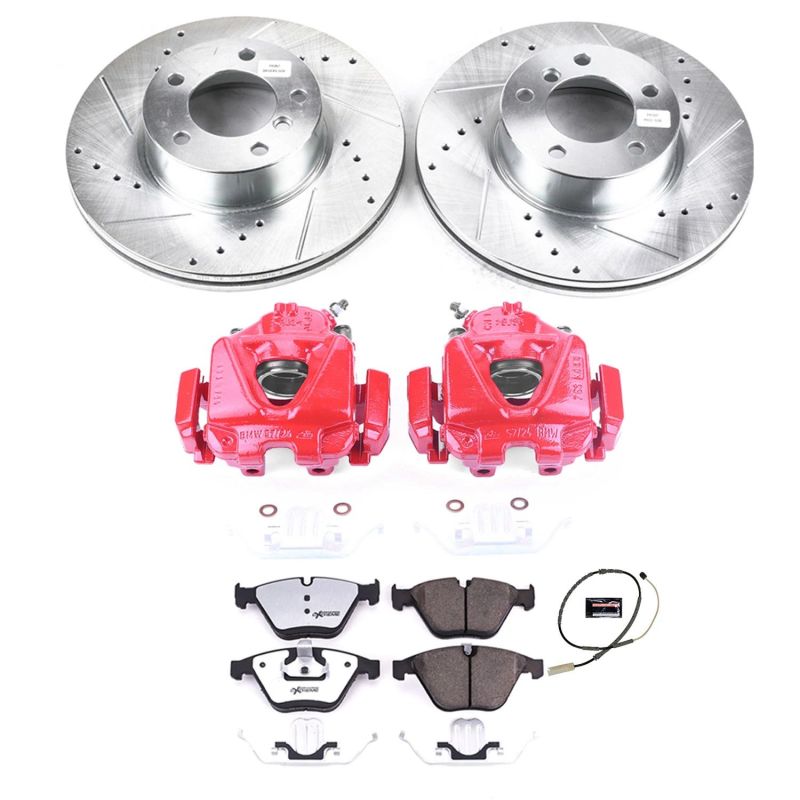 Power Stop 13-15 BMW X1 Front Z26 Street Warrior Brake Kit w/Calipers-Brake Kits - Performance D&S-Grocery Getter Performance