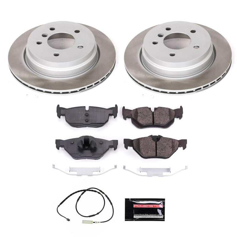Power Stop 13-15 BMW X1 Rear Semi-Coated Rotor Kit-Brake Kits - Performance Blank-Grocery Getter Performance