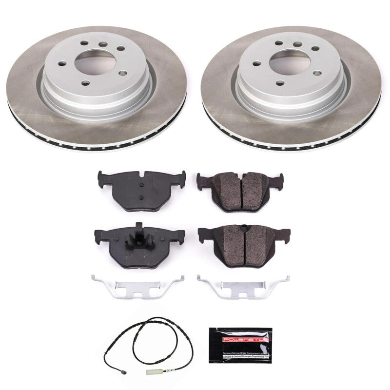 Power Stop 13-15 BMW X1 Rear Semi-Coated Rotor Kit-Brake Kits - Performance Blank-Grocery Getter Performance