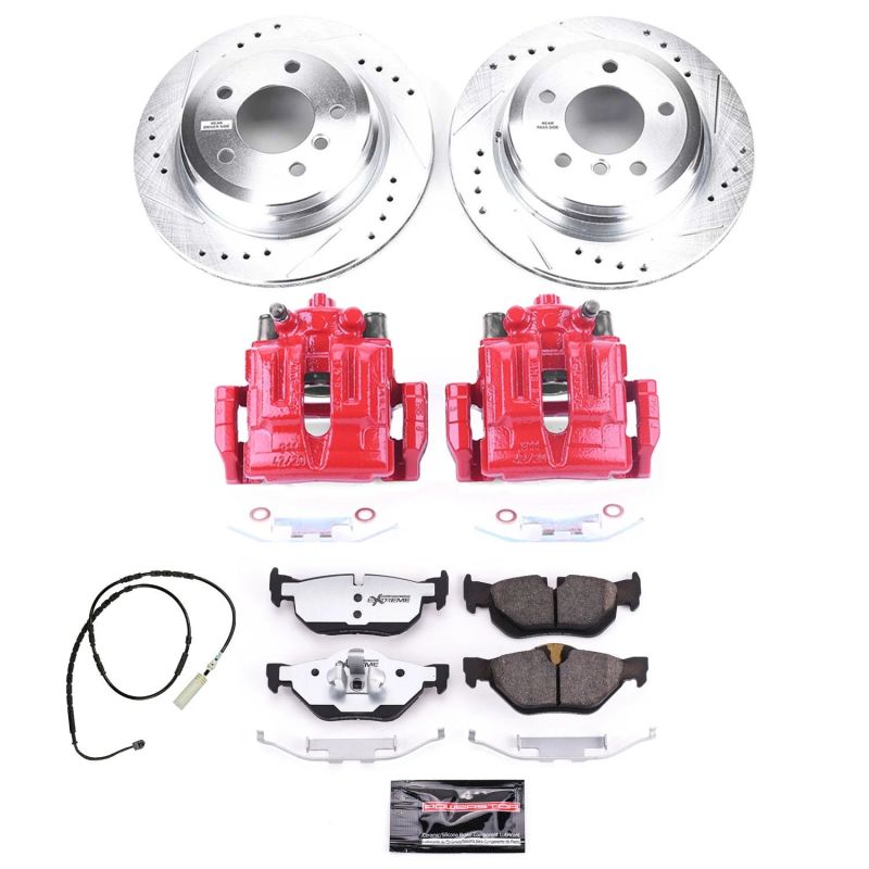 Power Stop 13-15 BMW X1 Rear Z26 Street Warrior Brake Kit w/Calipers-Brake Kits - Performance D&S-Grocery Getter Performance