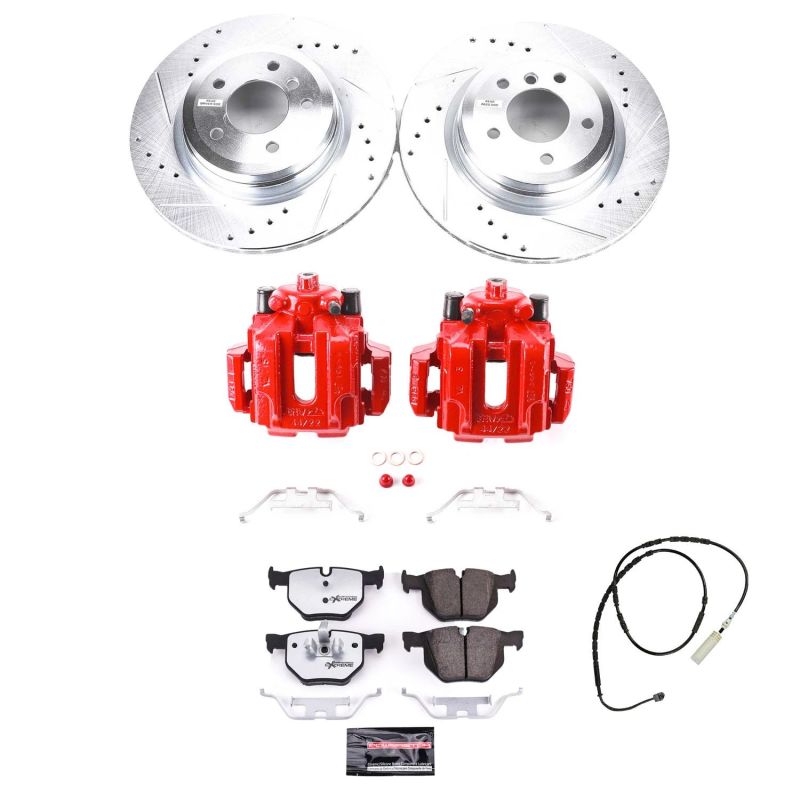 Power Stop 13-15 BMW X1 Rear Z26 Street Warrior Brake Kit w/Calipers-Brake Kits - Performance D&S-Grocery Getter Performance