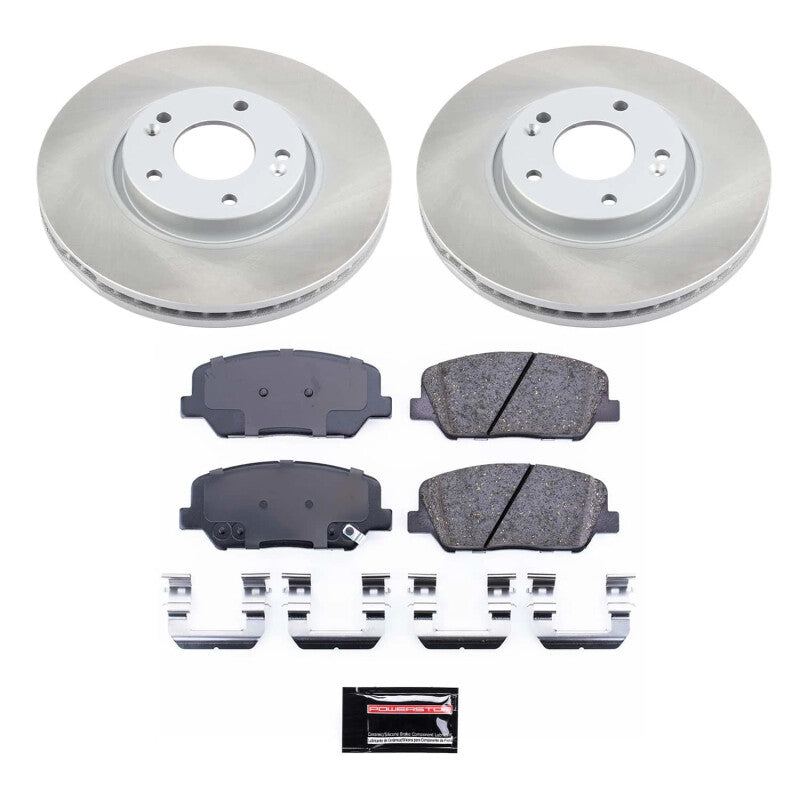 Power Stop 13-15 Hyundai Veloster Front Semi-Coated Rotor Kit-Brake Kits - Performance Blank-Grocery Getter Performance