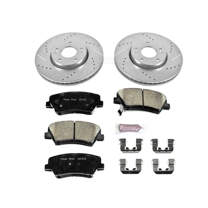 Power Stop 13-15 Hyundai Veloster Front Z23 Evolution Sport Brake Kit-Brake Kits - Performance D&S-Grocery Getter Performance
