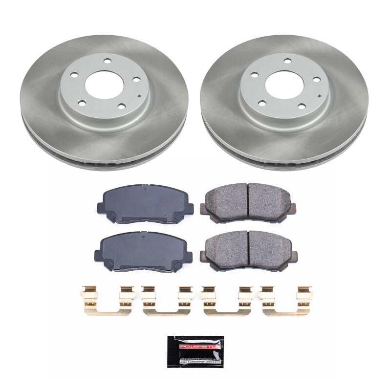 Power Stop 13-15 Mazda CX-5 Front Semi-Coated Rotor Kit-Brake Kits - Performance Blank-Grocery Getter Performance