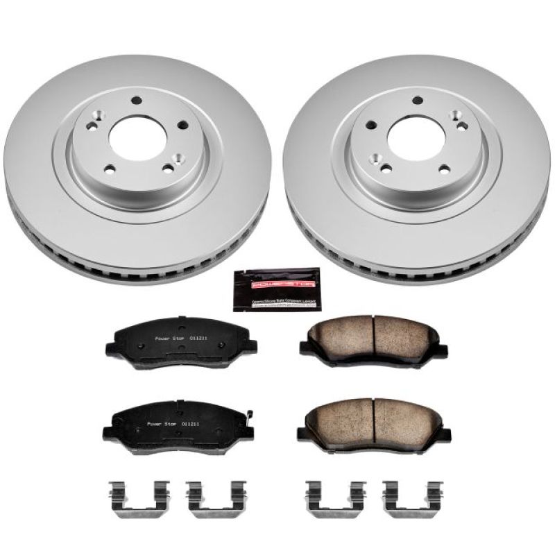 Power Stop 13-16 Hyundai Santa Fe Front Z17 Evolution Geomet Coated Brake Kit-Brake Kits - Performance Blank-Grocery Getter Performance