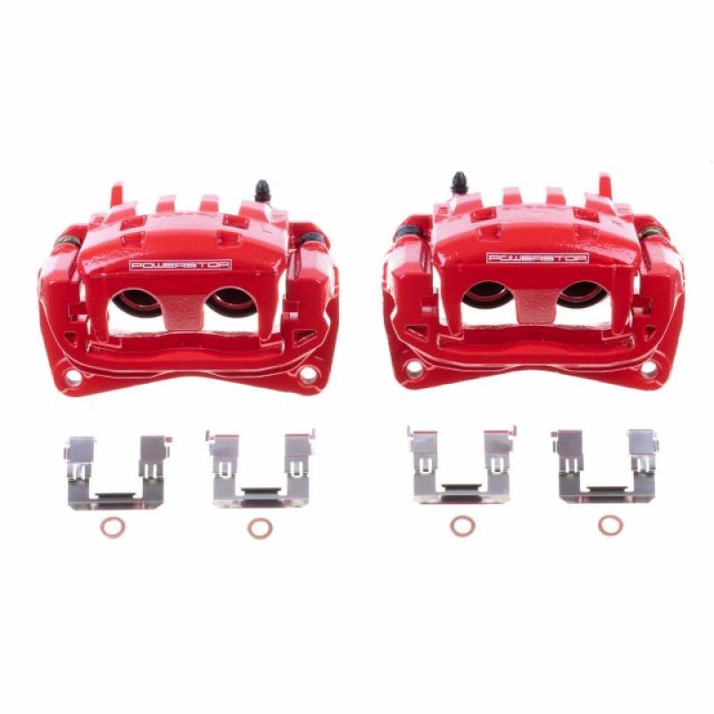 Power Stop 13-16 Scion FR-S Front Red Calipers w/Brackets - Pair-Brake Calipers - Perf-Grocery Getter Performance