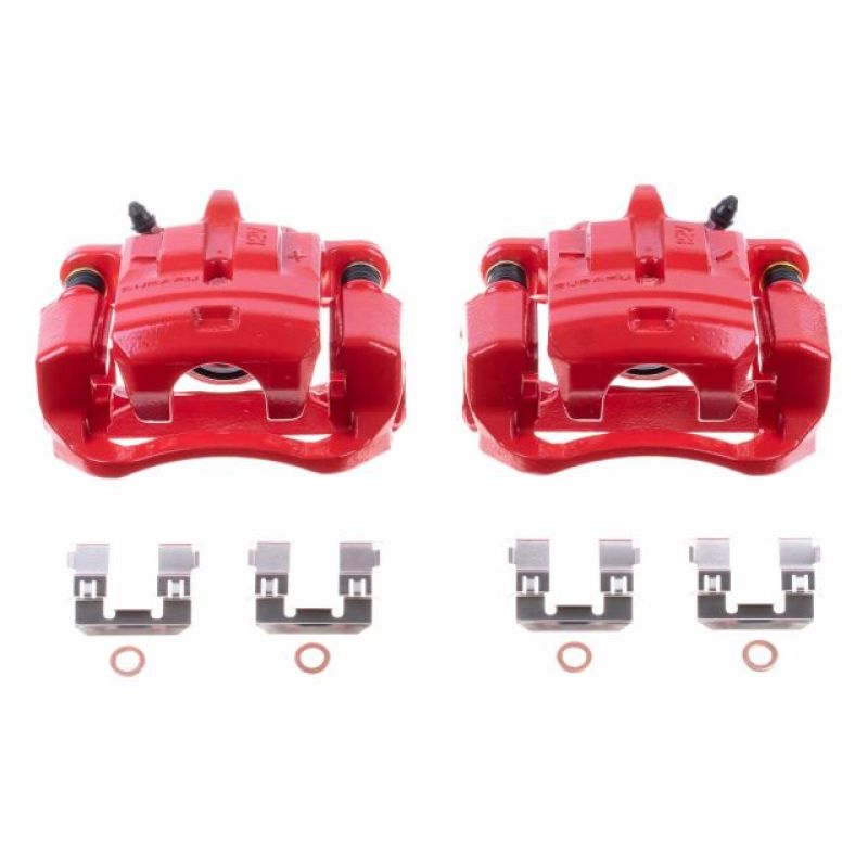 Power Stop 13-16 Scion FR-S Rear Red Calipers w/Brackets - Pair-Brake Calipers - Perf-Grocery Getter Performance