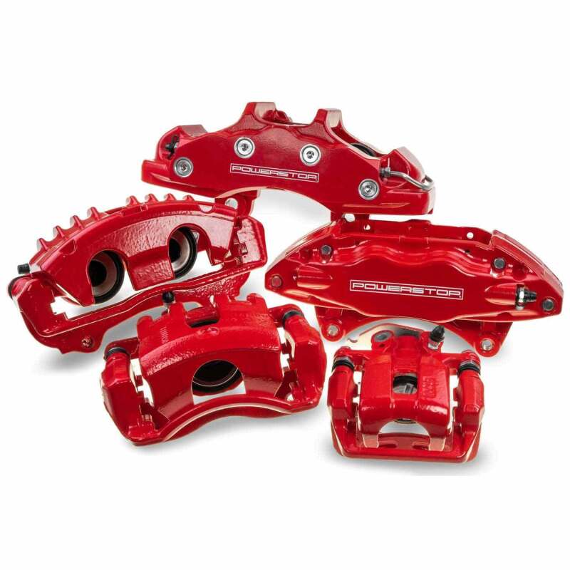 Power Stop 13-17 Hyundai Elantra GT Rear Red Caliper w/Bracket (Pair)-Brake Calipers - Perf-Grocery Getter Performance