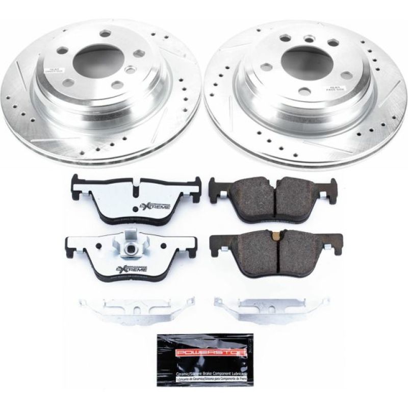 Power Stop 13-18 BMW 320i xDrive Rear Z26 Street Warrior Brake Kit-Brake Kits - Performance D&S-Grocery Getter Performance