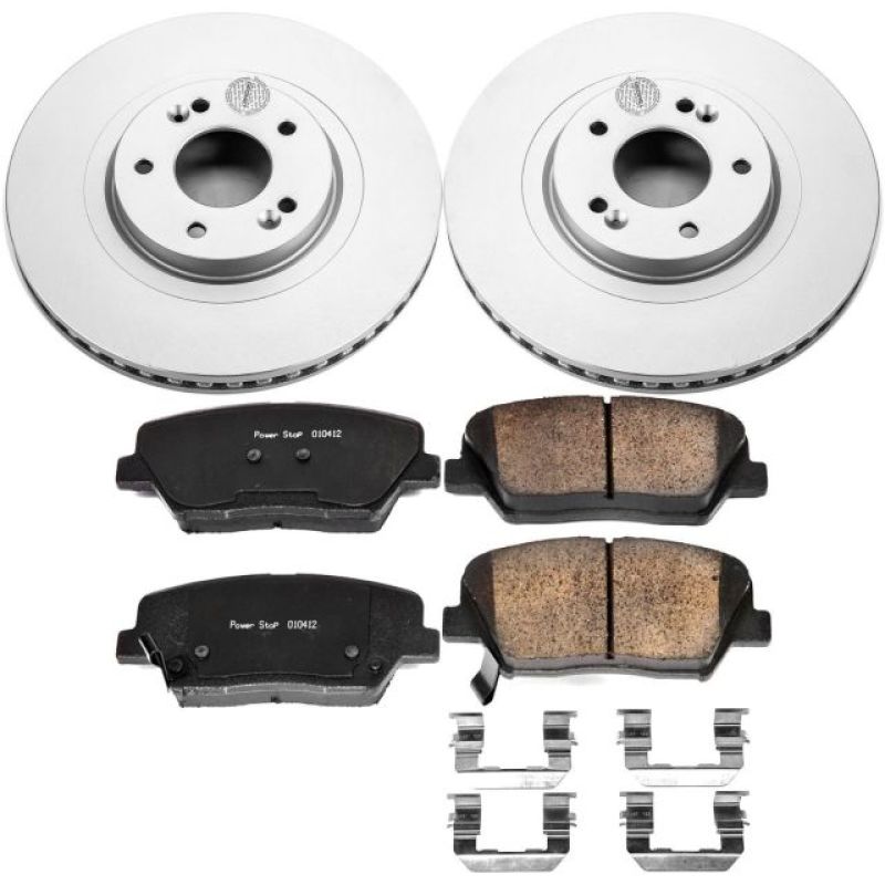 Power Stop 13-18 Hyundai Santa Fe Sport Front Z17 Evolution Geomet Coated Brake Kit-Brake Kits - Performance Blank-Grocery Getter Performance