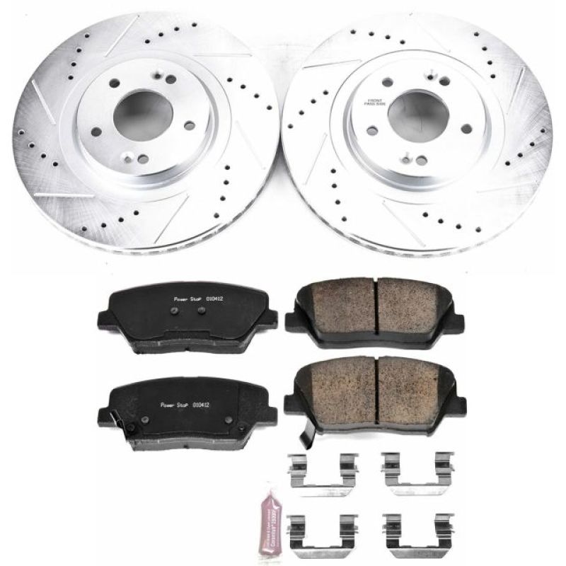 Power Stop 13-18 Hyundai Santa Fe Sport Front Z23 Evolution Sport Brake Kit-Brake Kits - Performance D&S-Grocery Getter Performance