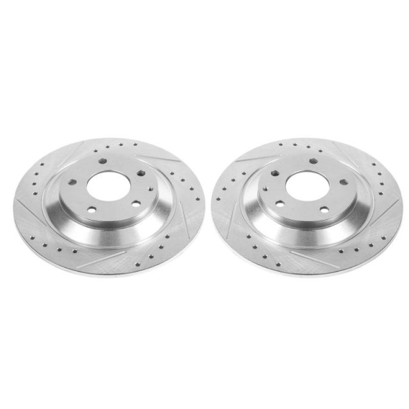 Power Stop 13-19 Mazda CX-5 Rear Evolution Drilled & Slotted Rotors - Pair-Brake Rotors - Slot & Drilled-Grocery Getter Performance