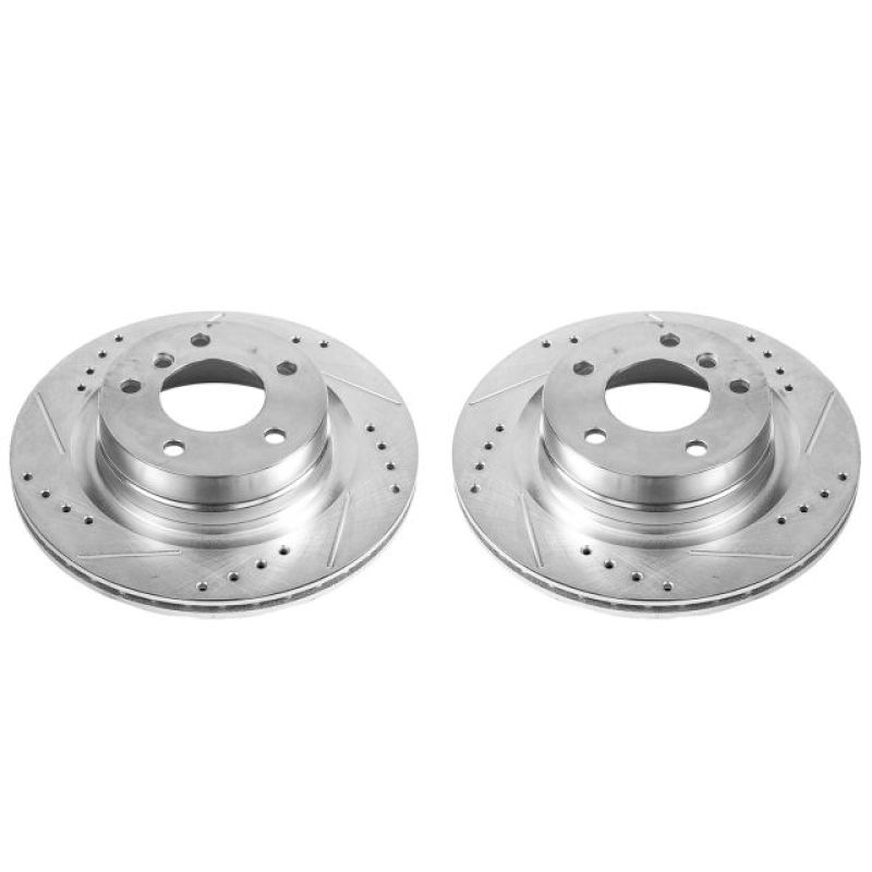 Power Stop 14-16 BMW 228i Rear Evolution Drilled & Slotted Rotors - Pair-Brake Rotors - Slot & Drilled-Grocery Getter Performance