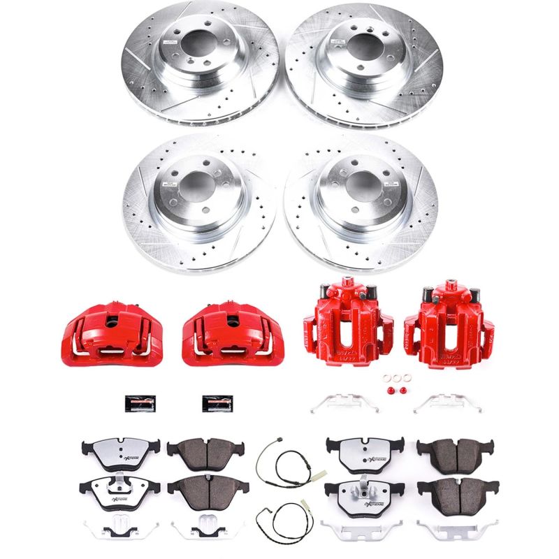 Power Stop 14-16 BMW 228i Rear Z26 Street Warrior Brake Kit w/Calipers-Brake Kits - Performance D&S-Grocery Getter Performance