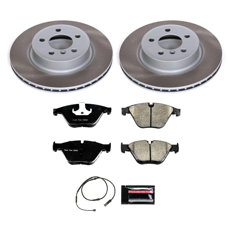 Power Stop 14-16 BMW 528i Front Semi-Coated Rotor Kit-Brake Kits - Performance Blank-Grocery Getter Performance
