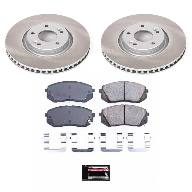 Power Stop 14-16 Kia Cadenza Front Semi-Coated Rotor Kit-Brake Kits - Performance Blank-Grocery Getter Performance
