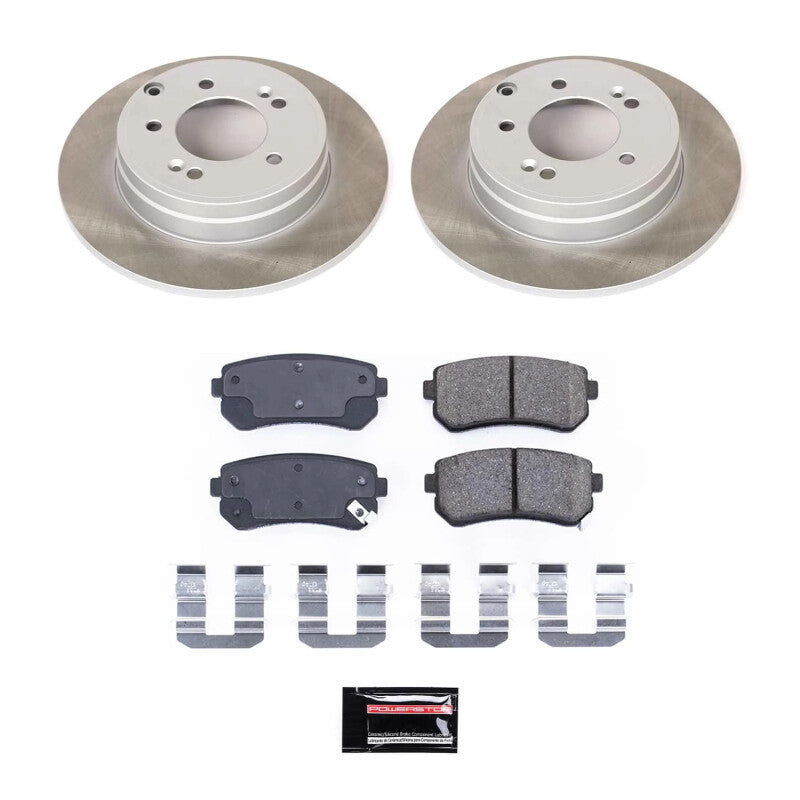 Power Stop 14-16 Kia Cadenza Rear Semi-Coated Rotor Kit-Brake Kits - Performance Blank-Grocery Getter Performance