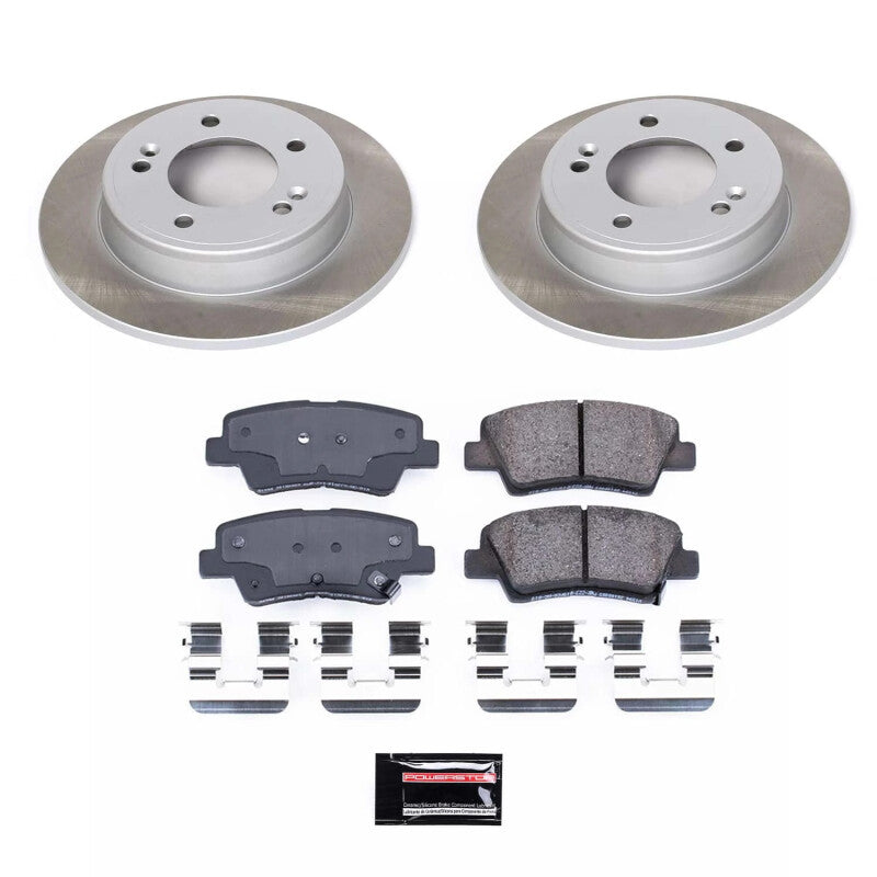 Power Stop 14-16 Kia Soul Rear Semi-Coated Rotor Kit-Brake Kits - Performance Blank-Grocery Getter Performance