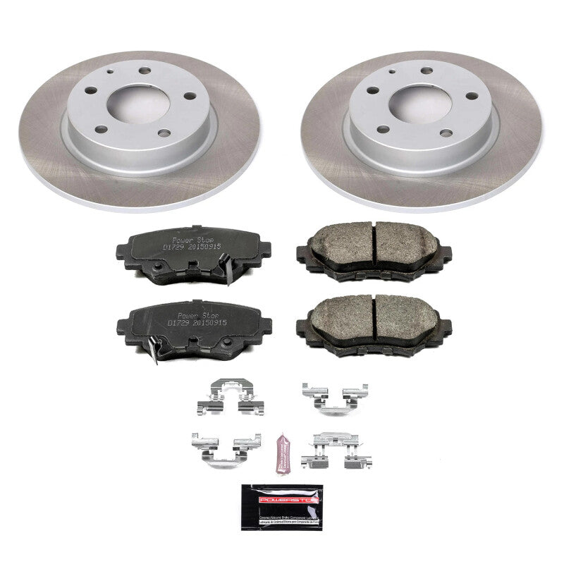 Power Stop 14-16 Mazda 3 Rear Semi-Coated Rotor Kit-Brake Kits - Performance Blank-Grocery Getter Performance