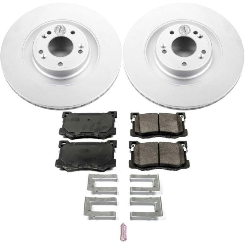 Power Stop 15-16 Hyundai Genesis Front Z17 Evolution Geomet Coated Brake Kit-Brake Kits - Performance Blank-Grocery Getter Performance