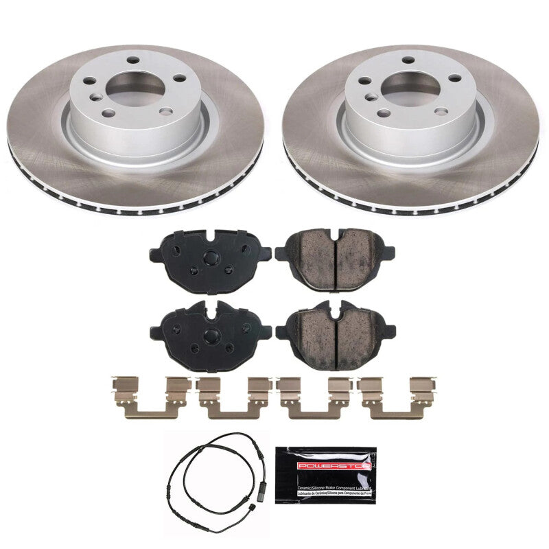 Power Stop 15-18 BMW X4 Rear Semi-Coated Rotor Kit-Brake Kits - Performance Blank-Grocery Getter Performance