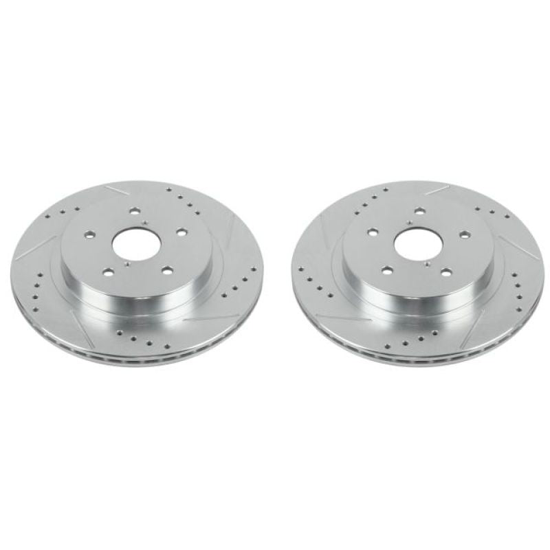 Power Stop 15-18 Subaru Legacy Rear Evolution Drilled & Slotted Rotors - Pair-Brake Rotors - Slot & Drilled-Grocery Getter Performance