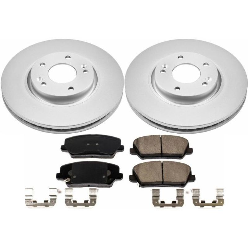 Power Stop 16-17 Hyundai Veloster Front Z17 Evolution Geomet Coated Brake Kit-Brake Kits - Performance Blank-Grocery Getter Performance