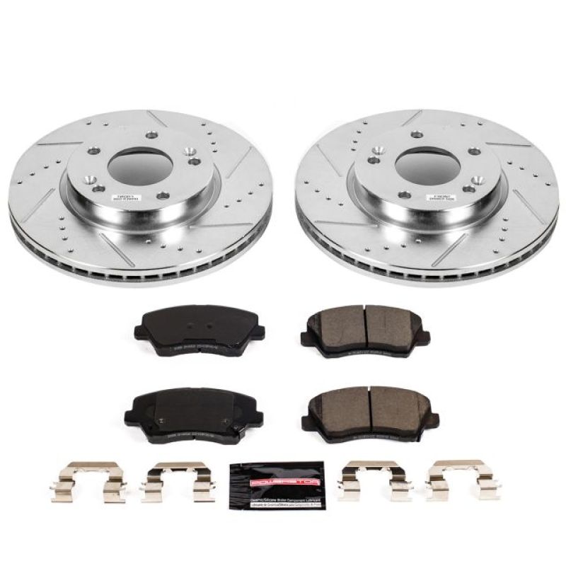 Power Stop 16-17 Hyundai Veloster Front Z23 Evolution Sport Brake Kit-Brake Kits - Performance D&S-Grocery Getter Performance