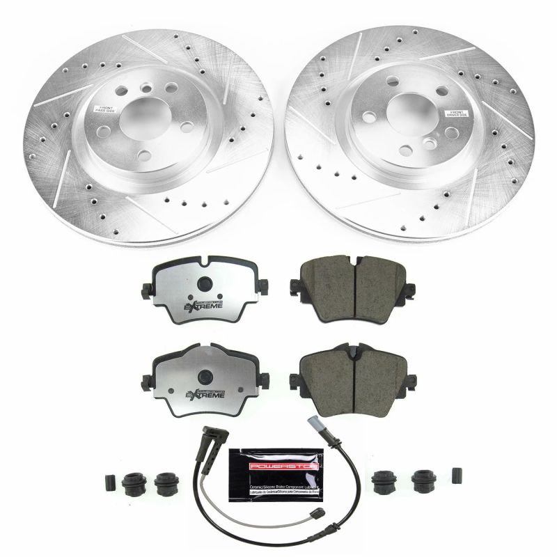 Power Stop 16-19 BMW X1 Front Z26 Street Warrior Brake Kit-Brake Kits - Performance D&S-Grocery Getter Performance