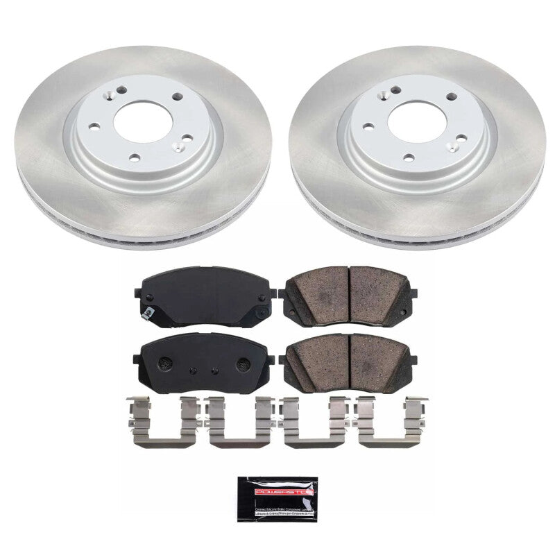 Power Stop 16-20 Kia Optima Front Semi-Coated Rotor Kit-Brake Kits - Performance Blank-Grocery Getter Performance