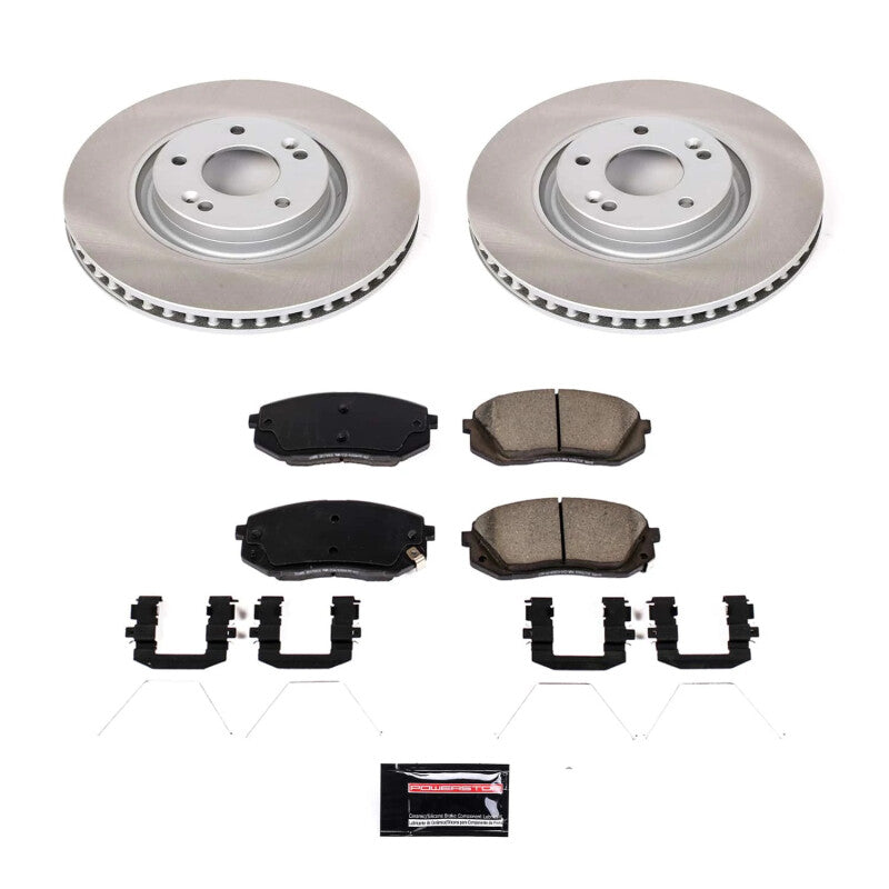 Power Stop 16-20 Kia Optima Front Semi-Coated Rotor Kit-Brake Kits - Performance Blank-Grocery Getter Performance