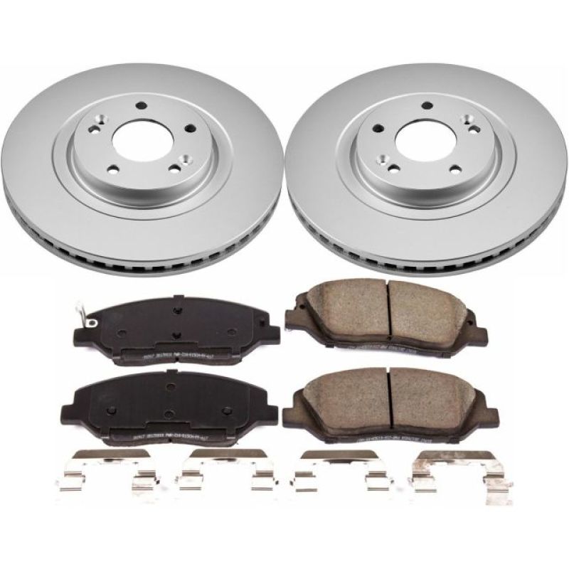 Power Stop 17-18 Hyundai Santa Fe Front Z17 Evolution Geomet Coated Brake Kit-Brake Kits - Performance Blank-Grocery Getter Performance