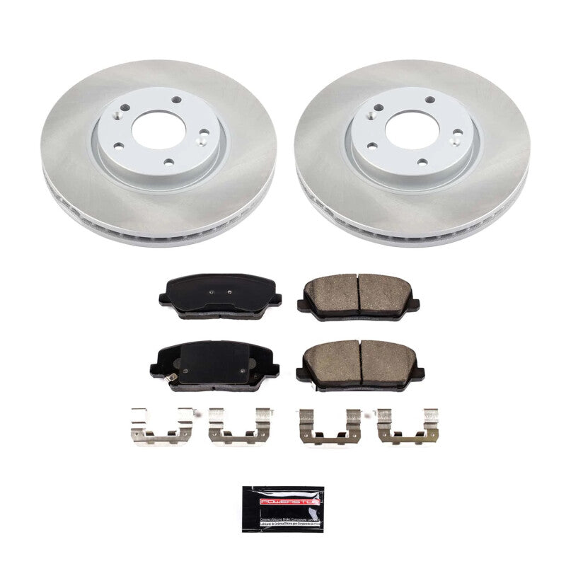 Power Stop 17-18 Kia Forte5 Front Semi-Coated Rotor Kit-Brake Kits - Performance Blank-Grocery Getter Performance
