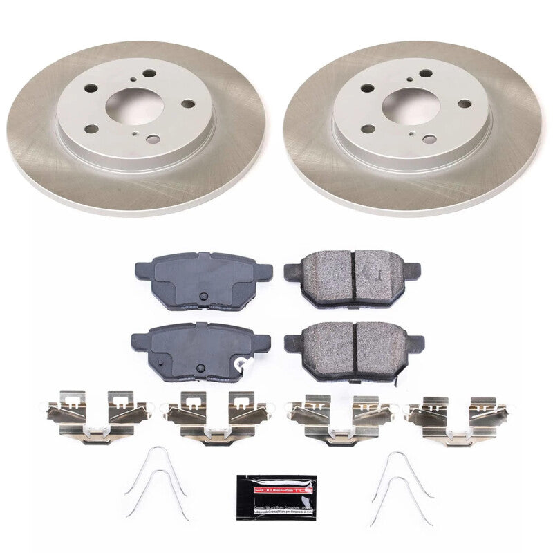 Power Stop 17-18 Toyota Corolla iM Rear Semi-Coated Rotor Kit-Brake Kits - Performance Blank-Grocery Getter Performance