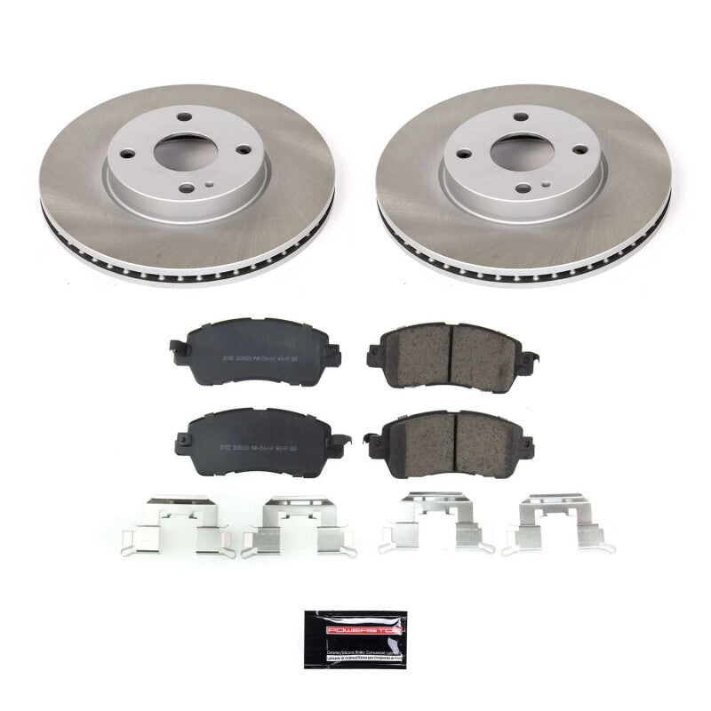 Power Stop 17-18 Toyota Yaris iA Front Semi-Coated Rotor Kit-Brake Kits - Performance Blank-Grocery Getter Performance