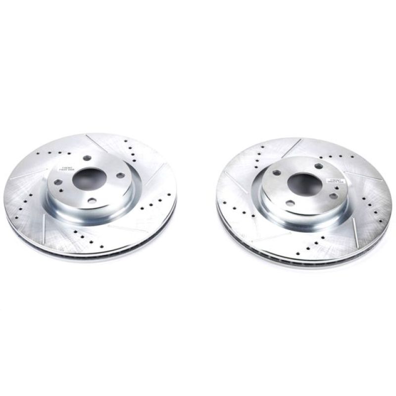Power Stop 17-19 Fiat 124 Spider Front Evolution Drilled & Slotted Rotors - Pair-Brake Rotors - Slot & Drilled-Grocery Getter Performance