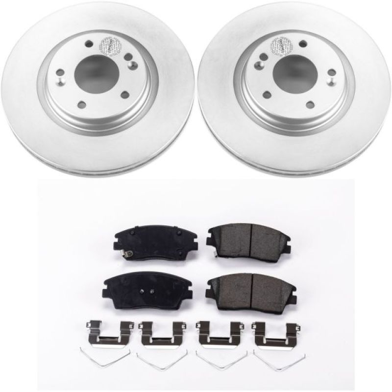 Power Stop 17-19 Hyundai Elantra Front Z17 Evolution Geomet Coated Brake Kit-Brake Kits - Performance Blank-Grocery Getter Performance