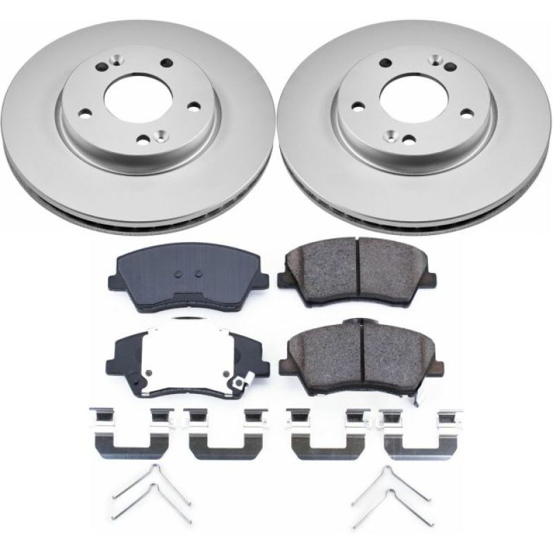 Power Stop 17-19 Hyundai Elantra Front Z17 Evolution Geomet Coated Brake Kit-Brake Kits - Performance Blank-Grocery Getter Performance