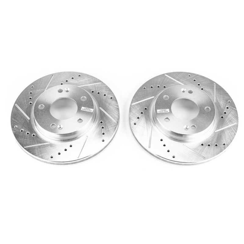 Power Stop 17-19 Hyundai Ioniq Front Evolution Drilled & Slotted Rotors - Pair-Brake Rotors - Slot & Drilled-Grocery Getter Performance