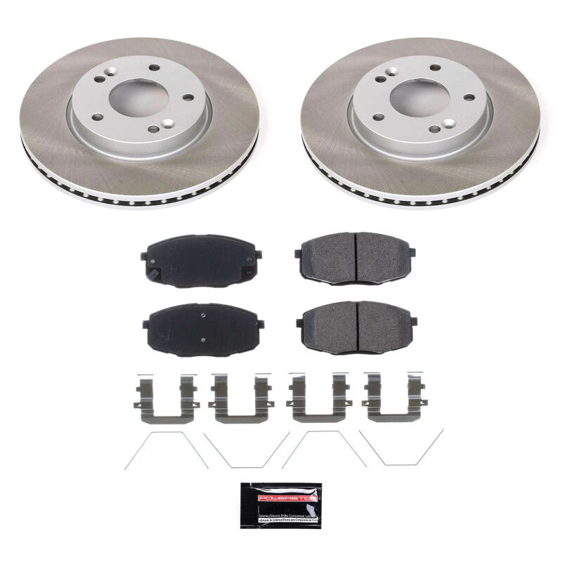 Power Stop 17-19 Kia Soul Front Semi-Coated Rotor Kit-Brake Kits - Performance Blank-Grocery Getter Performance