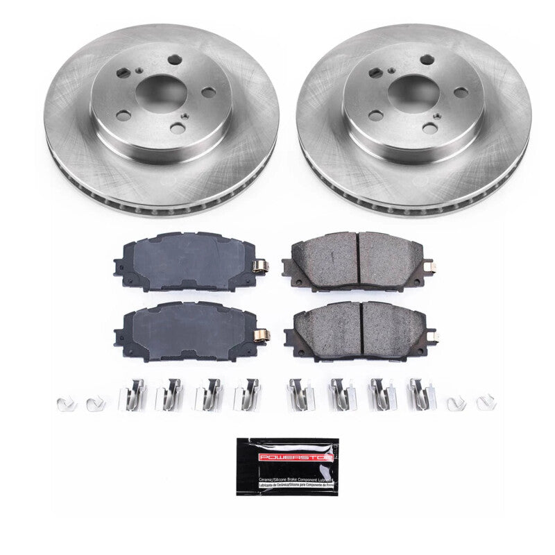 Power Stop 17-19 Toyota Prius Prime Front Semi-Coated Rotor Kit-Brake Kits - Performance Blank-Grocery Getter Performance